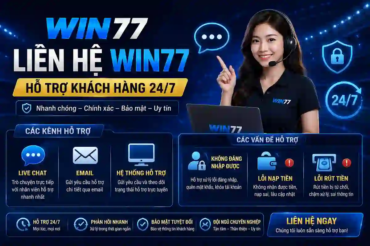 Liên hệ Win77 Bet hỗ trợ 24/7